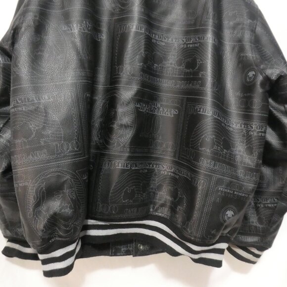 MORISSEY | xl - extra large | Faux Leather Printed Jacket | Striped Cuffs - Picture 12 of 16